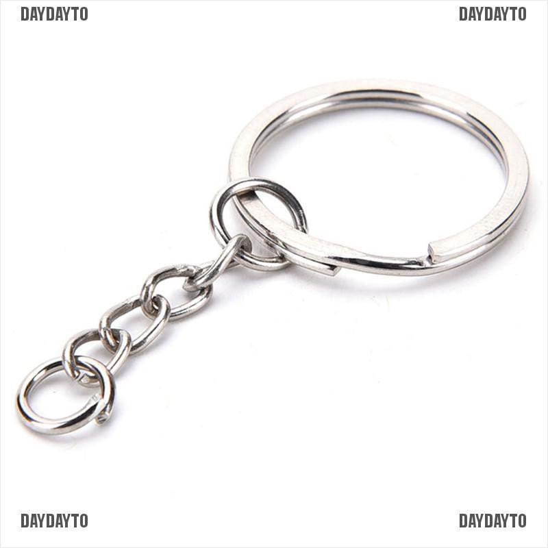 Set 50 Móc Chìa Khóa Bằng Bạc Bóng DIY