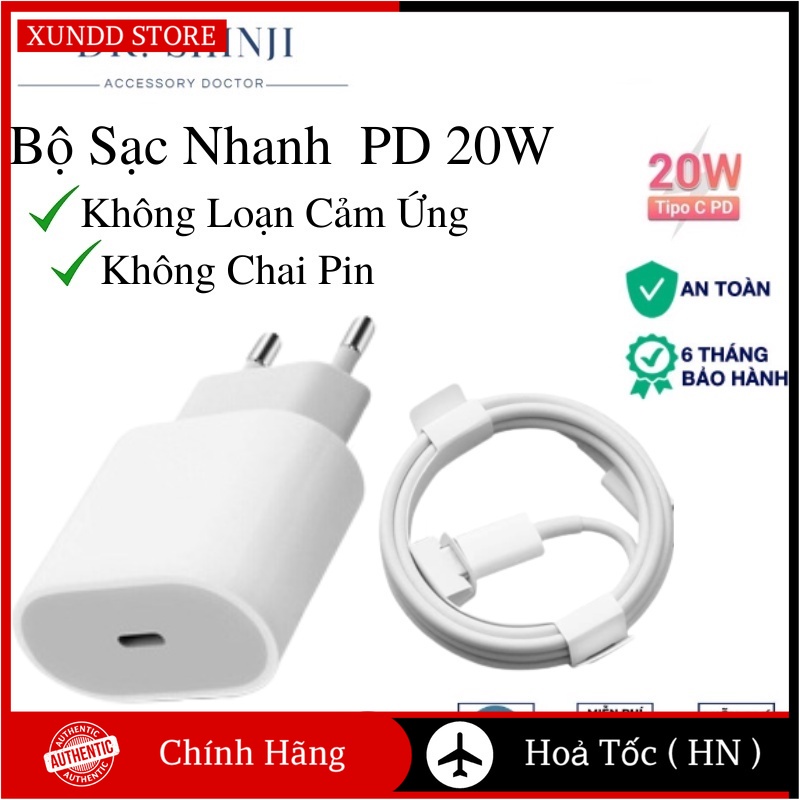 Bộ Sạc Nhanh PD 20W Sử Dụng Cho IP12/12Promax/11 Pro Max/11 Pro/X/XS Max/8/8 Plus/7/7Plus