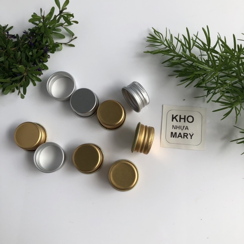 SET 5 nắp nhôm Vàng / Bạc Phi 20 / 24 / 28 - nắp chai dùng cho các mẫu miệng Chai lớn nhỏ