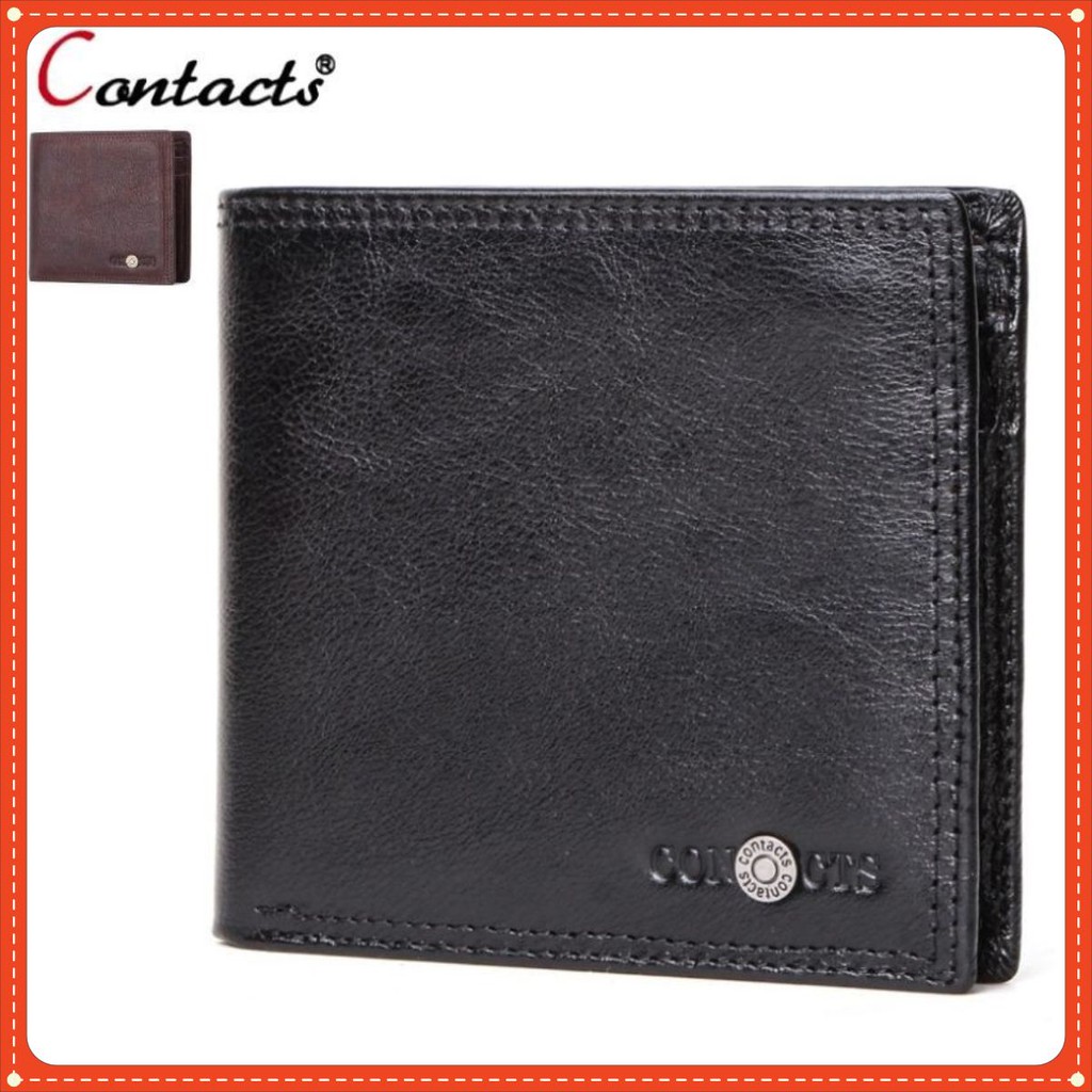 2020 Contacts Men Wallet M1285 I Bảo Hành 2 Năm I Bóp Ví Đứng Ngang Bỏ Túi Da Ngựa Điên I Nam Nữ I