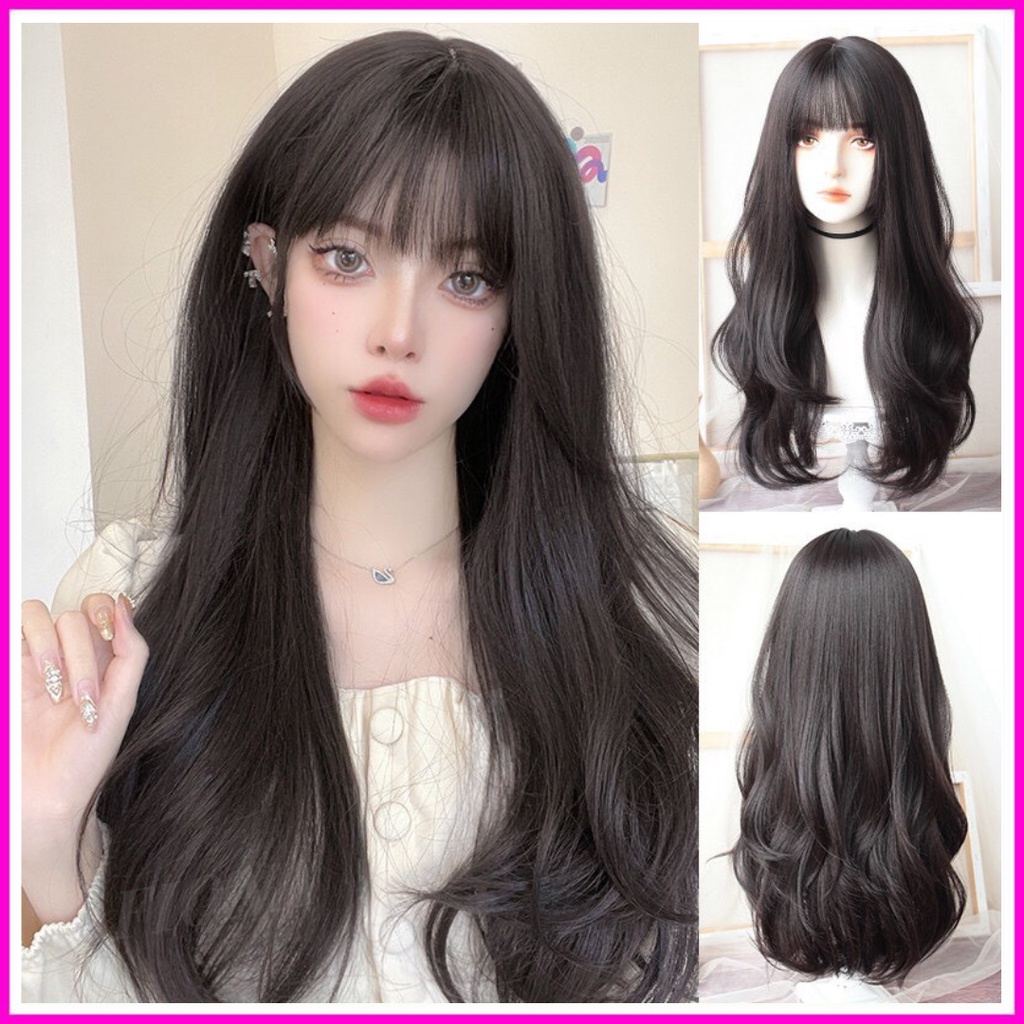 Tóc giả nữ nguyên đầu❤️FREESHIP❤️Cả đầu cao cấp xoăn sóng dài 9079A phong cách Hàn Quốc