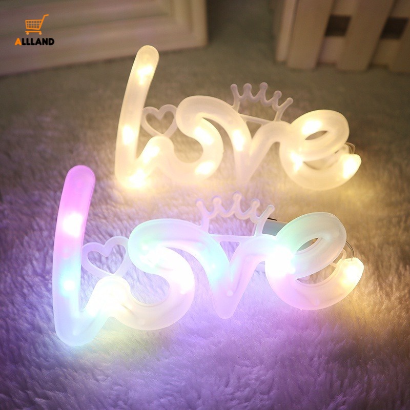 Đèn Neon Hình Vương Miện Trái Tim Nhiều Màu Dùng Trang Trí Bánh Kem Ngày Lễ Tình Nhân