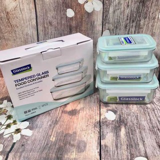 BỘ 3 HỘP THỦY TINH CHỮ NHẬT GLASSLOCK GL1044 (SIZE BÉ)