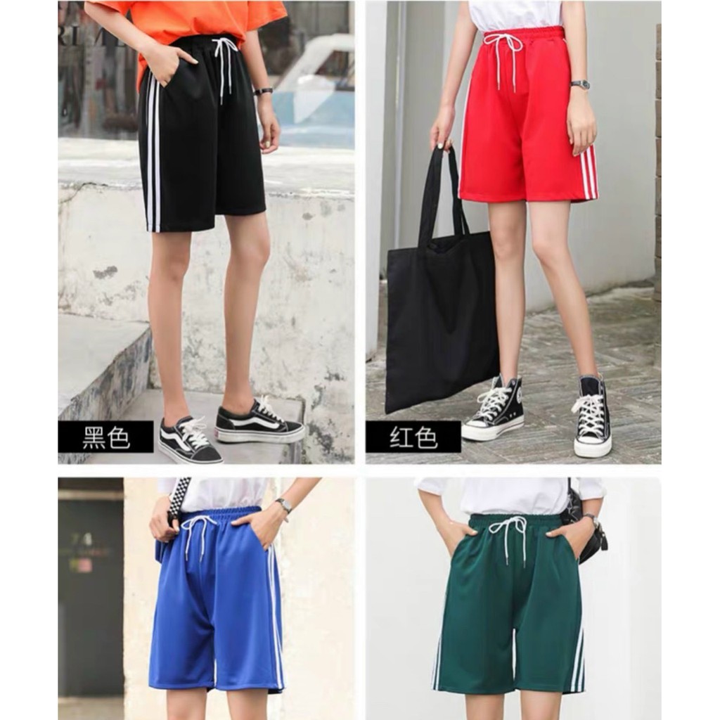 &lt;FREE SHIP&gt; Quần short nam nữ 3 sọc vải nỉ dày dặn (s.3s)