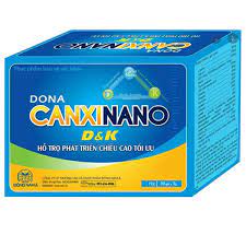 [Nhà thuốc 844] Dona Canxi Nano D&amp;K Hỗ Trợ Tăng Chiều Cao- Hộp 30 Gói
