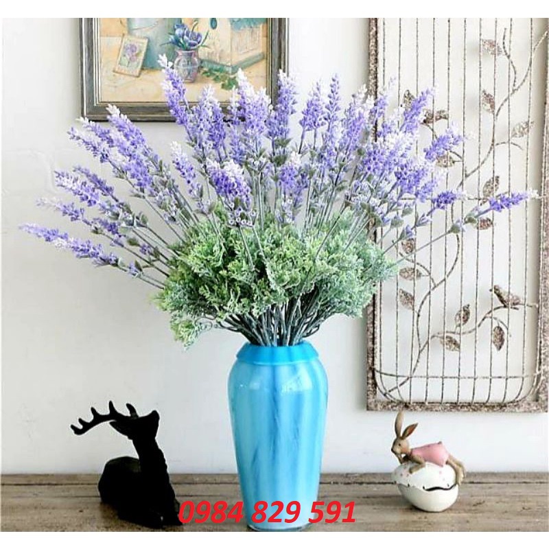 Hoa giả-Hoa Lavender phủ tuyết trang trí-Hoa violet mộng mơ
