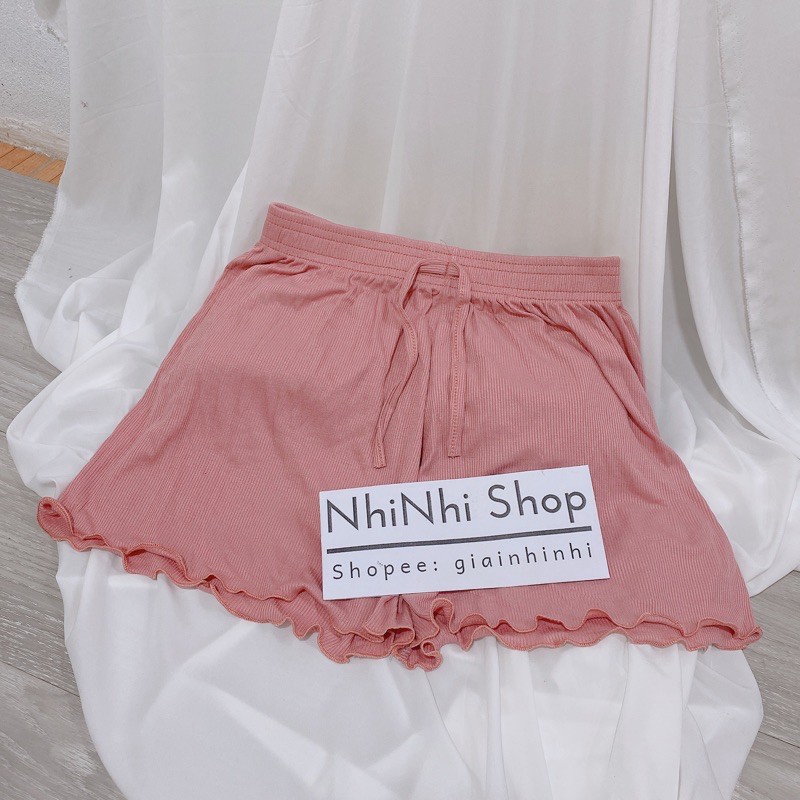 Quần short thun xòe trơn cạp chun, Quần ngủ vải cotton mịn mát co giãn QS0755 - NhiNhi Shop | BigBuy360 - bigbuy360.vn