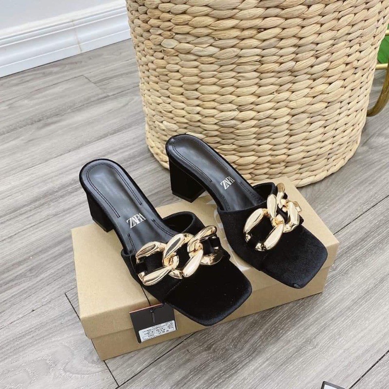 Dép Guốc Mũi Vuông Đế Trụ Xích To DD-0261