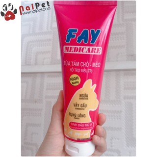 Sữa Tắm Chó Mèo Hỗ Trợ Về Ngứa Vảy Gàu Rụng Lông Tinh Dầu Mù U Fay Medicare 285ml