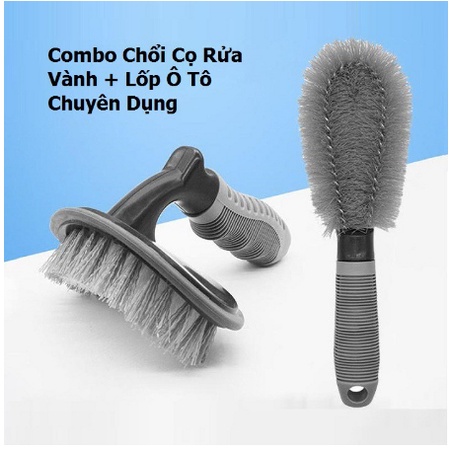 Chổi cọ rửa vành lốp ô tô xe máy bàn chải vệ sinh bánh xe chuyên nghiệp