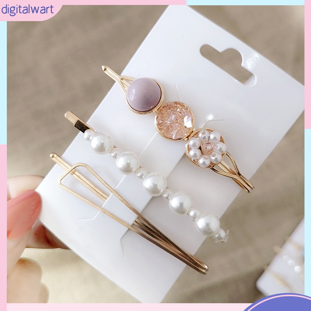 Bộ 3 kẹp tóc đính ngọc trai giả thời trang dành cho nữ