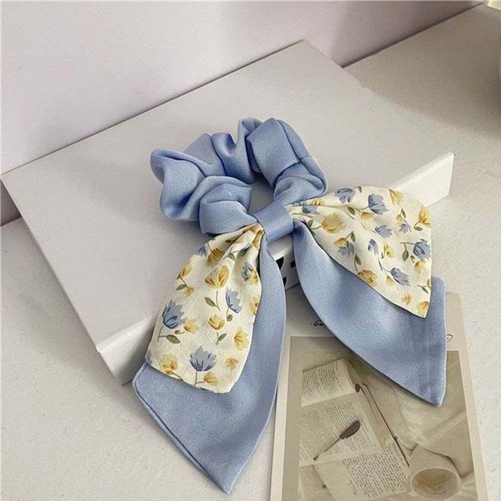 Dây Cột Tóc Ruy Băng In Họa Tiết Hoa Đơn Giản Thời Trang Phong Cách Hàn Quốc Cho Nữ