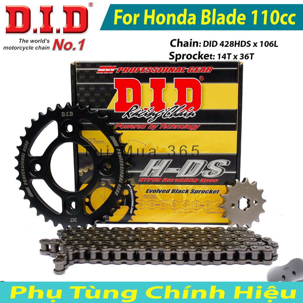 Bộ Nhông Sên Dĩa DID Honda Blade 110cc Sên 10ly HDS Thái Lan