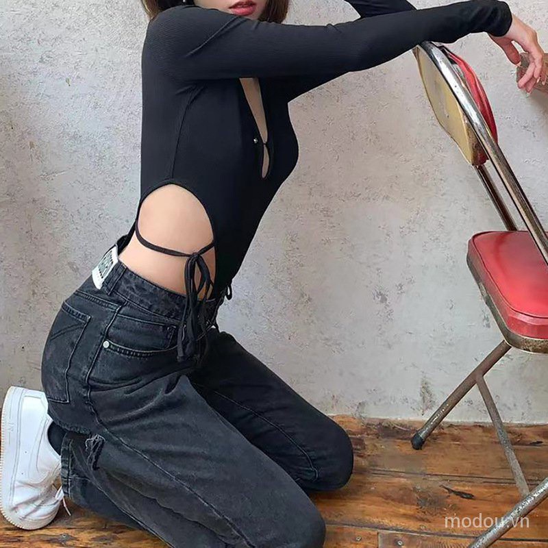 Jumpsuit Lưng Cao Phối Choker Phong Cách Hàn Quốc Quyến Rũ | BigBuy360 - bigbuy360.vn