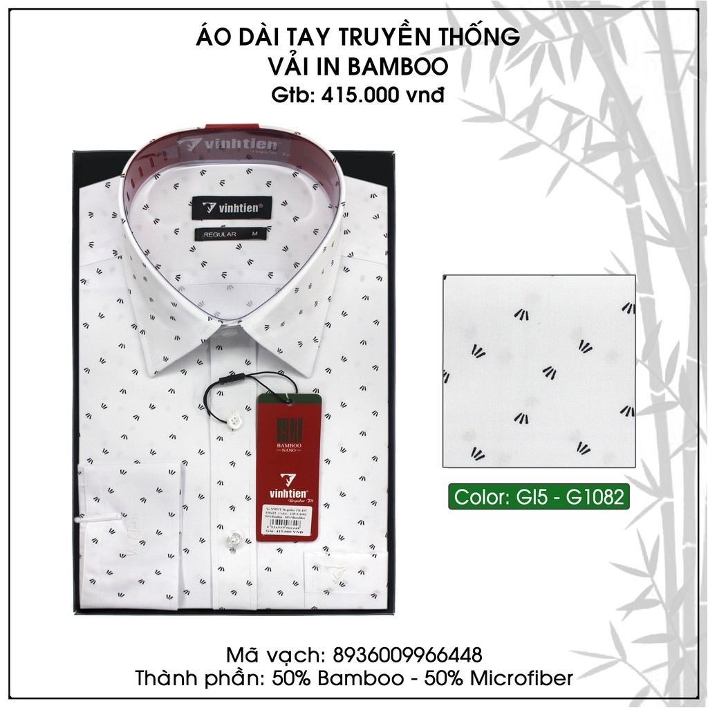 Áo Sơ Mi Họa Tiết Dài Tay Bamboo Classic 415 Vĩnh Tiến | BigBuy360 - bigbuy360.vn