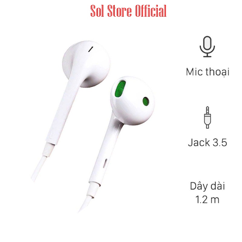 Tai nghe Oppo màn xanh hàng zin jack cắm 3.5 mm hàng chính hãng âm thanh cực chất