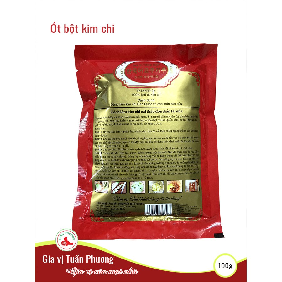 Ớt Bột Kim Chi Hàn Quốc 100 Gam ( Gói )