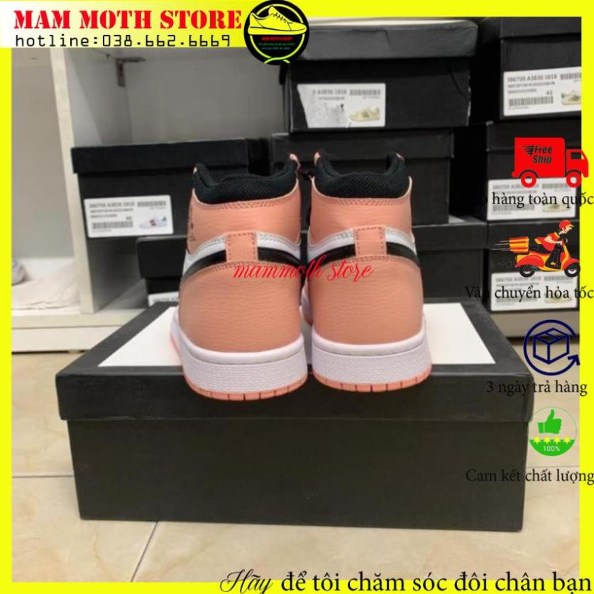 Giày jd,sneaker nam nữ,Air Jor dan 1 Mid Pink Quartz hồng cao cổ