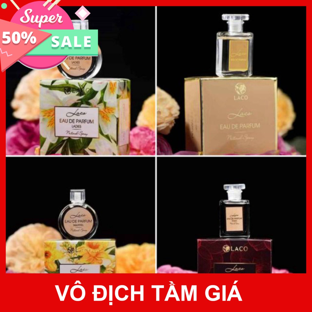 Combo 4 chai Nước hoa Laco- Mùi hương sang trọng, dịu dàng thơm lâu