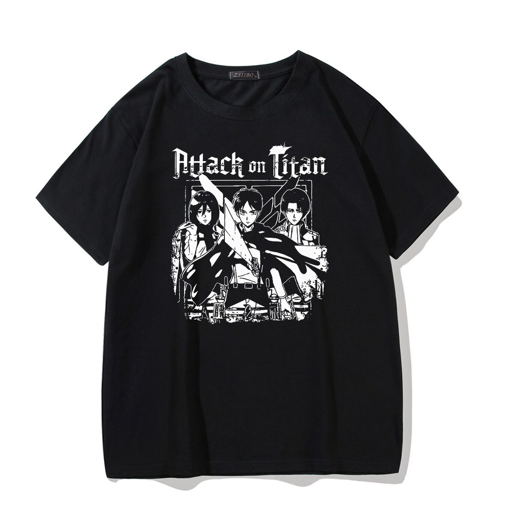 Áo Attack On Titan hoạt hình áo thun anime Nhật Bản ngắn tay đường phố