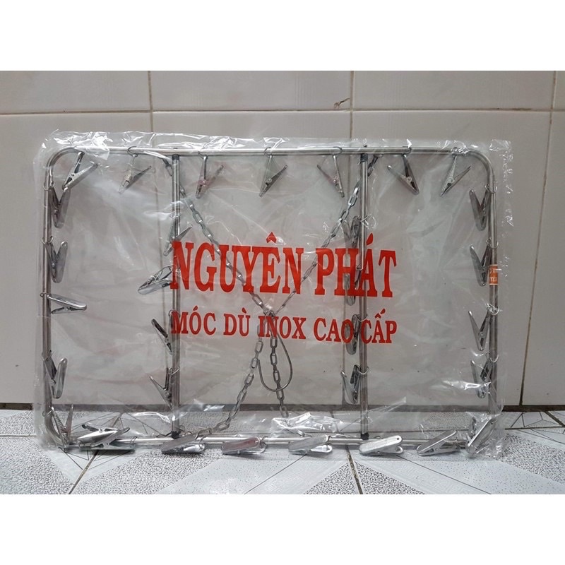 Móc Dù Kẹp Inox Vuông 28 Kẹp