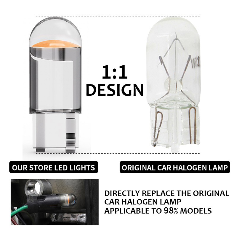 Set 2 Bóng Đèn LED Ánh Sáng Trắng / Xanh Dương 3000K 6000K W5W 194 T10 Chuyên Dụng Cho Xe Hơi