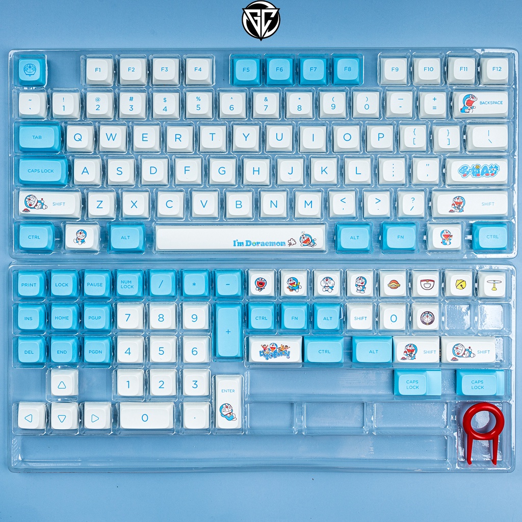 Keycap DORAEMON 125 nút bàn phím cơ Thick PBT