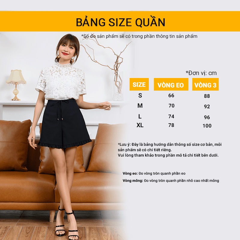 Quần Sooc Nữ Cạp Cao Mecia QN2106 dáng A, kèm dây thắt nơ Tôn Dáng Vải Tuýt si Cao Cấp quần short lửng dáng chữ A