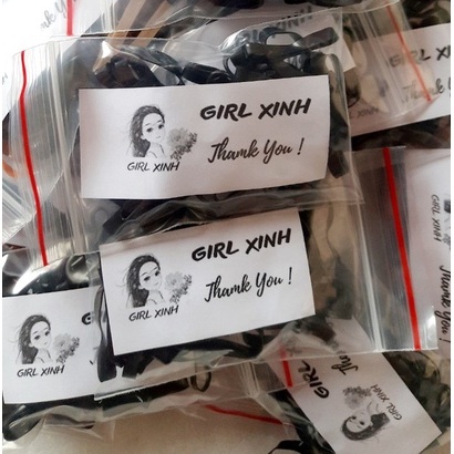 Túi Zip 50c Chun Nịt Buộc Tóc Màu Nâu, Đen Bản To Dày Dặn Hàng Loại 1