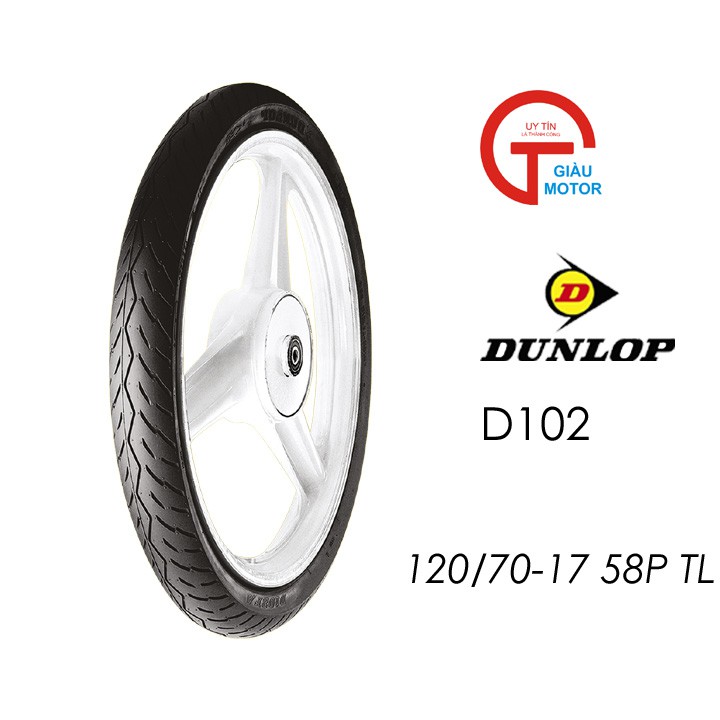 Lốp Dunlop 70.90-14_ Vỏ xe máy Dunlop size 70/90-14 D115 TL 34P vỏ nhỏ trước 70-14 cho mio, luvias, vario, ga nhỏ nhẹ xe