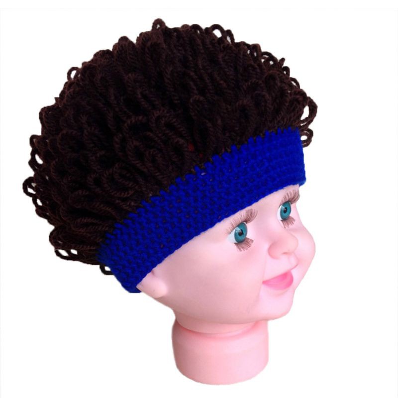Mũ đội với tóc giả xoăn xinh xắn dành cho bé gái bé trai