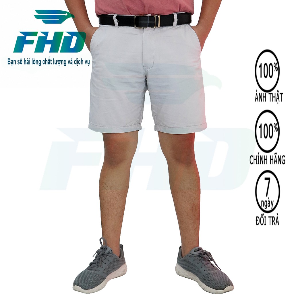 Quần short nam kaki dây kéo chất vải dày dặn ống quần rộng rãi thoải mái bền màu FHDQ002