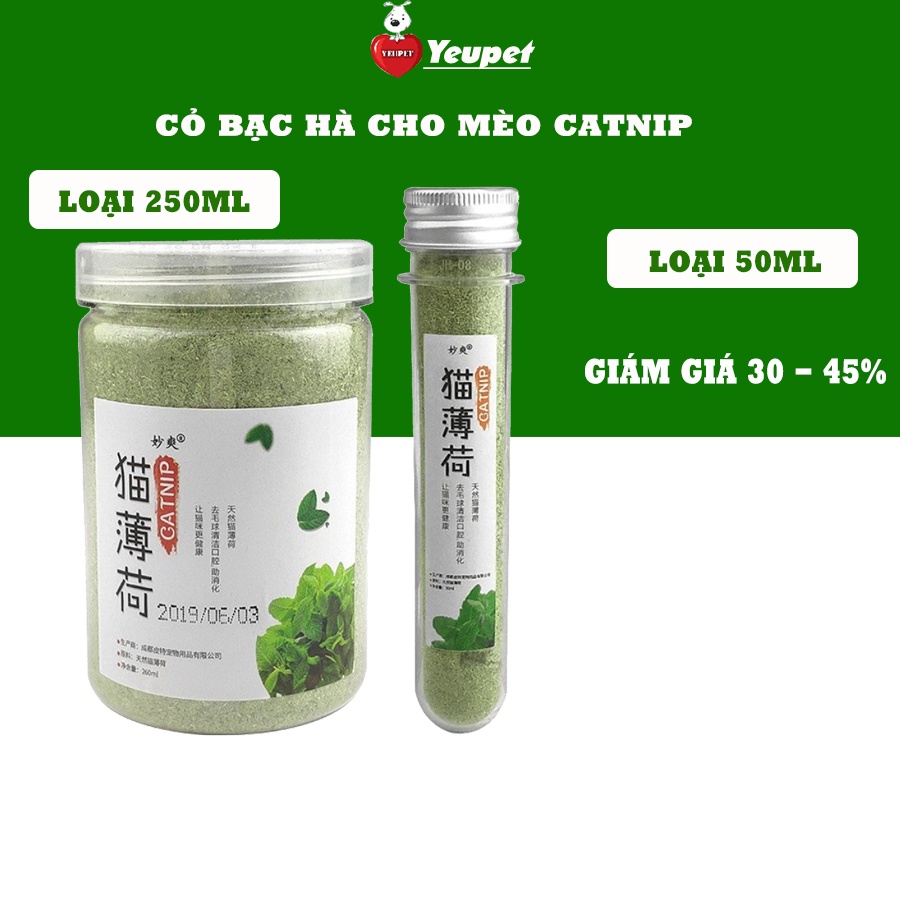 Cỏ bạc hà cho mèo Catnip tuýp 50ml - 260ml tăng cường chất xơ ,vitamin tiêu hóa lông mèo CSP42