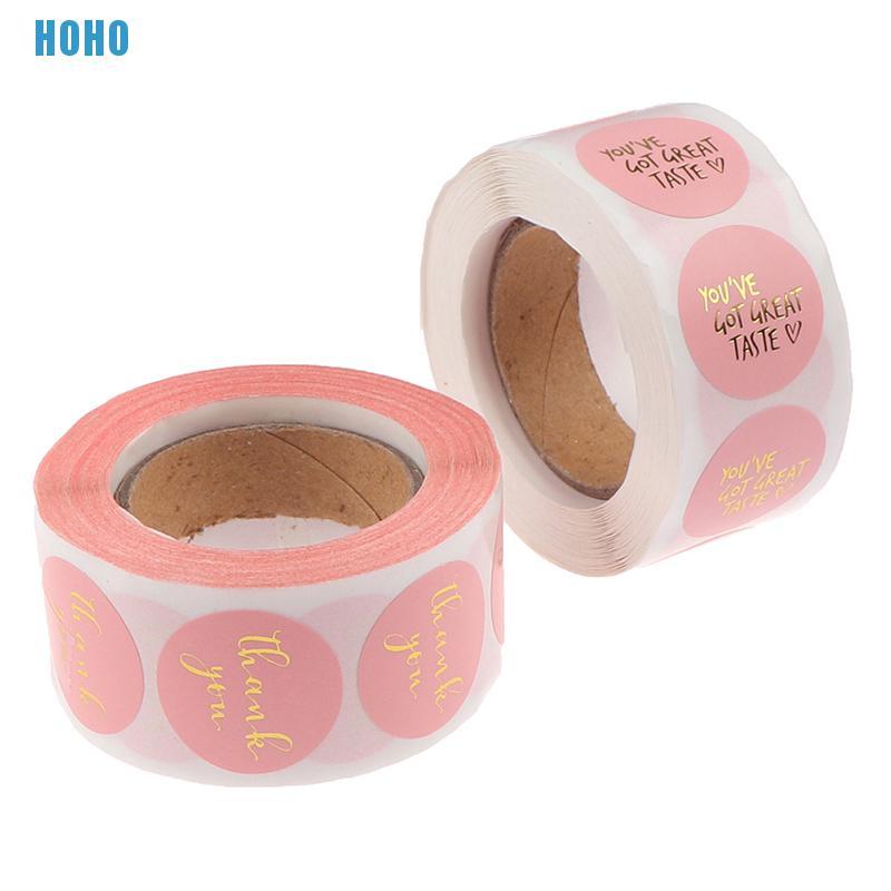Bộ 500 NhãnDán In Chữ Thank You Màu Hồng Đáng Yêu