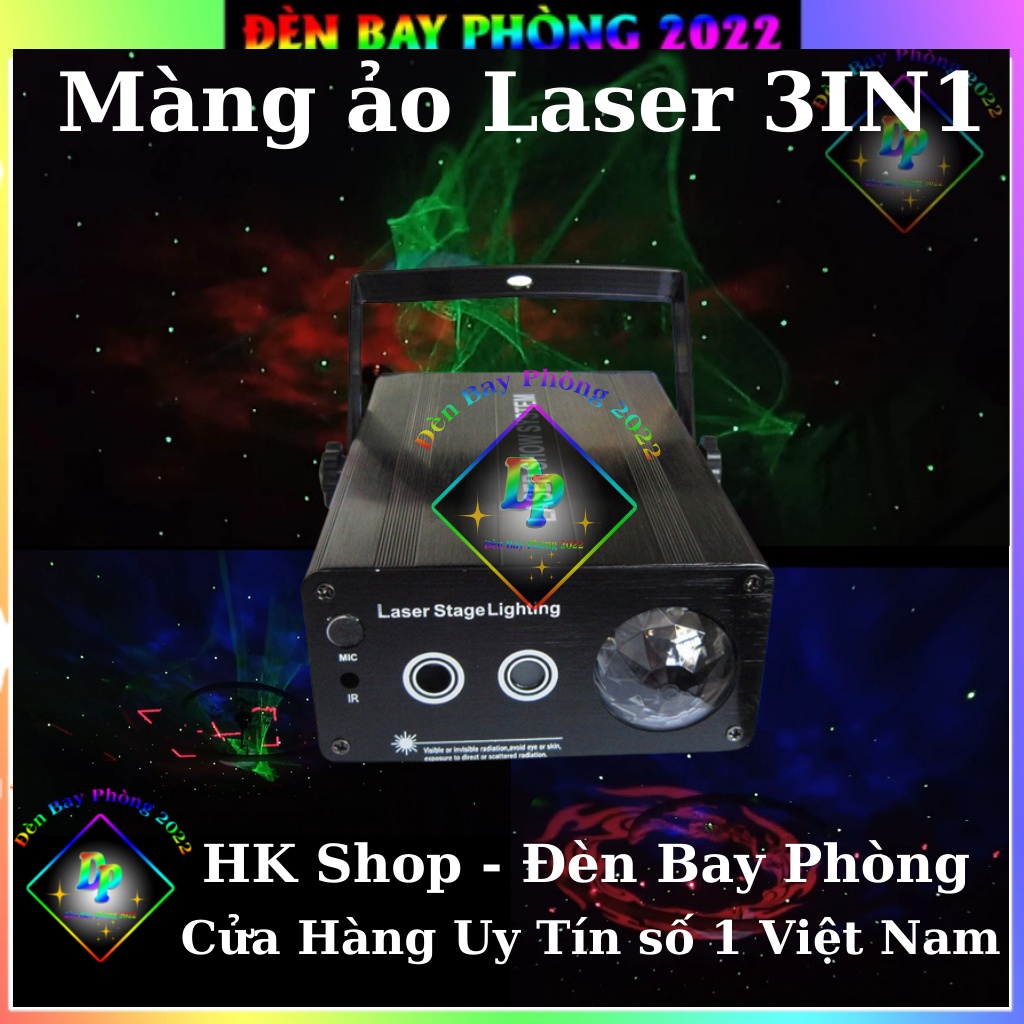 Đèn Laser Bay Phòng 3 in 1 Cảm Biến Nhạc Giá Rẻ Dùng Cho Phòng Bay, Phòng Karaoke, Bar..