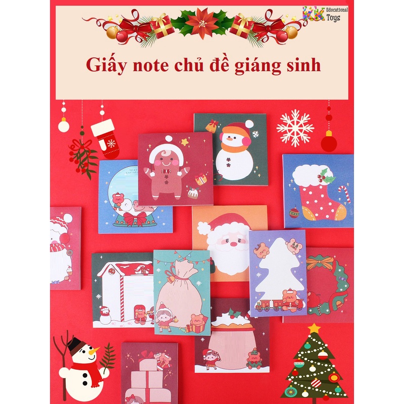 Giấy sticky note/giấy ghi chú chủ đề Giáng sinh - Giáo cụ dạy học, đồ dùng văn phòng - KKstore