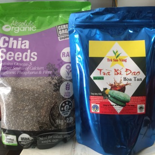 Combo Trà Bí Đao Hạt Chia (100g hạt chia - trà bí đao 500gam)