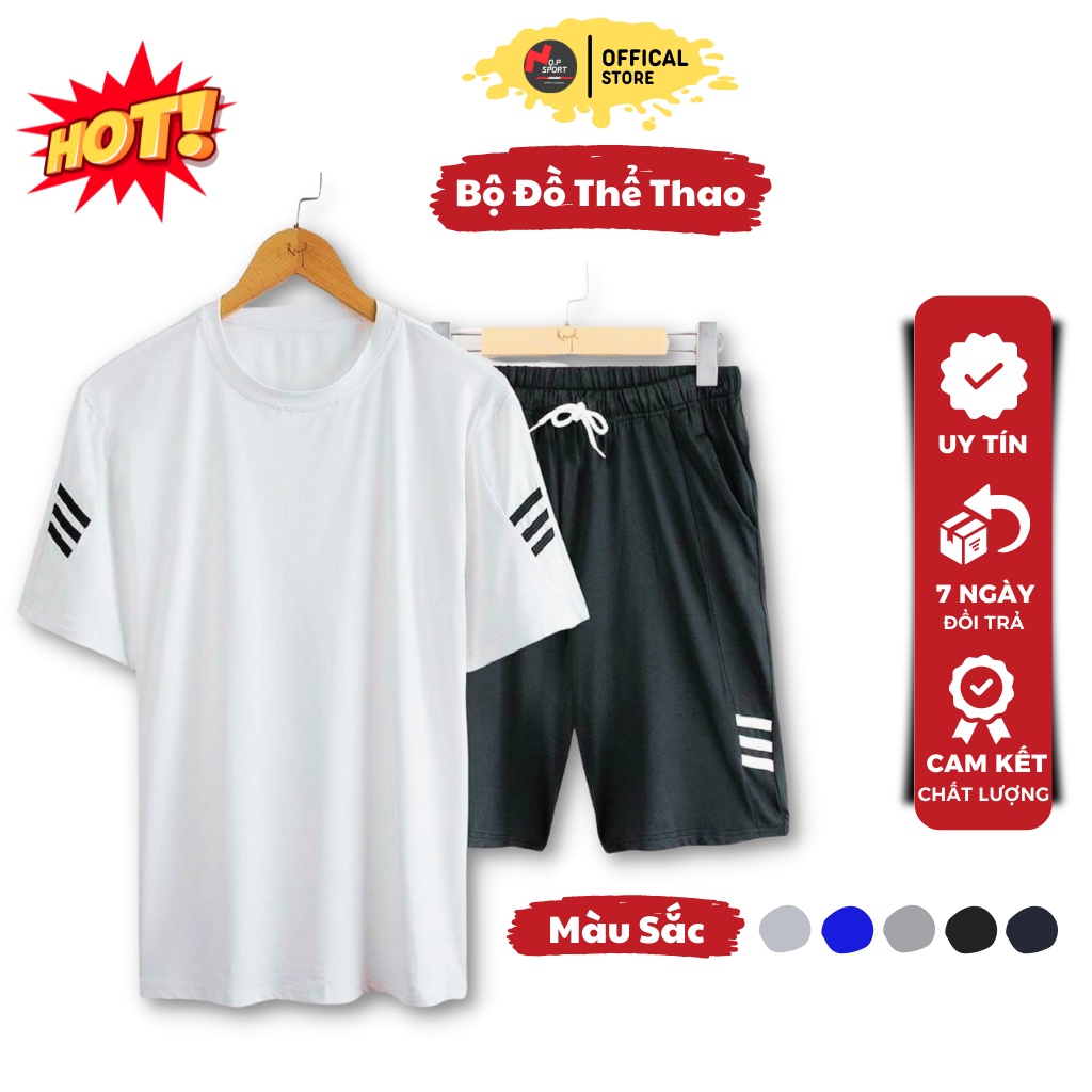 Bộ Quần Áo Thể Thao Nam Mùa Hè Phong Cách Hàn Quốc Cao Cấp, Chất Liệu Thun Lạnh Siêu Mát, Đàn Hồi_Mã HN005 (Hàng Lại 1)