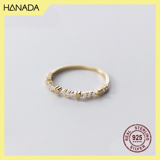 Nhẫn Bạc 925 Hanada Tim Và Đá 0642