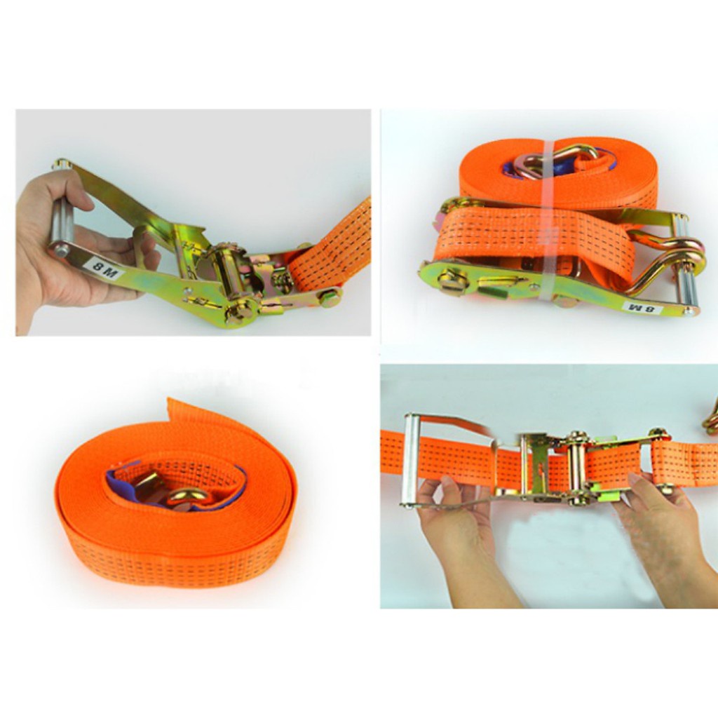 Dây cảo chằng hàng tăng đơ bản 5cm tải trọng 3000kg tăng chỉnh, cố định hàng hóa (chiều dài 3,4,5,6,8m )