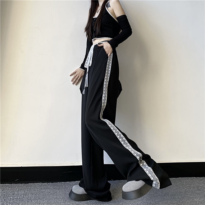 Quần Nữ Ống Rộng Lưng Cao Phong Cách Retro Size S-4XL