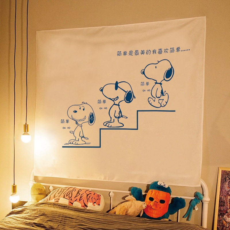 Thảm Vải Treo Tường In Hoạt Hình Snoopy Đáng Yêu Trang Trí Phòng Ngủ Cho Bé   ttm211