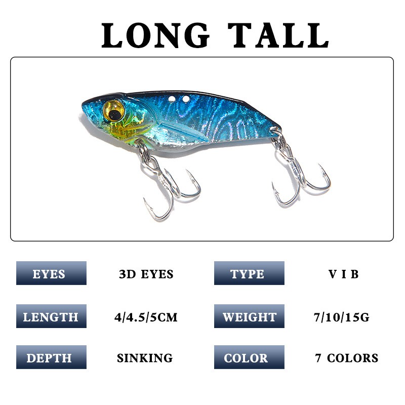 Mồi câu cá bằng kim loại khối lượng 7 / 10 / 15g