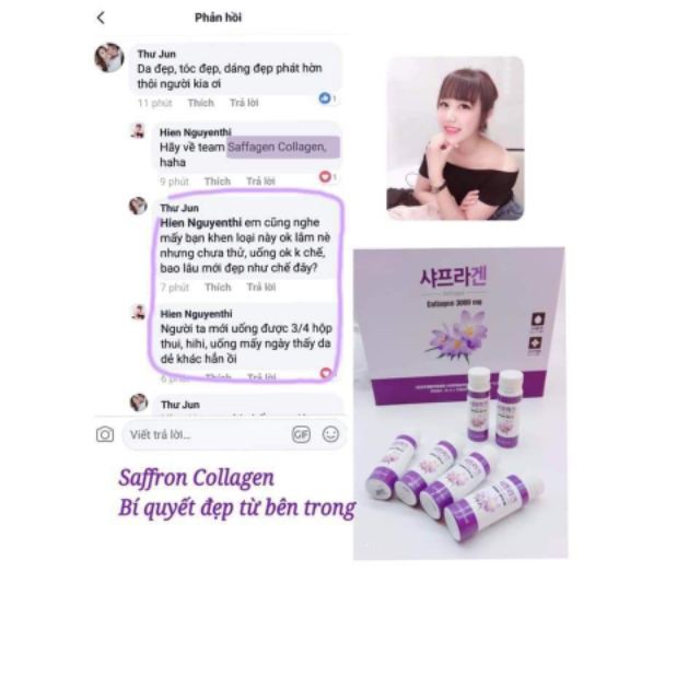 Nước Uống Nhụy Hoa Nghệ Tây Saffron Collagen 3000mg 30 Chai