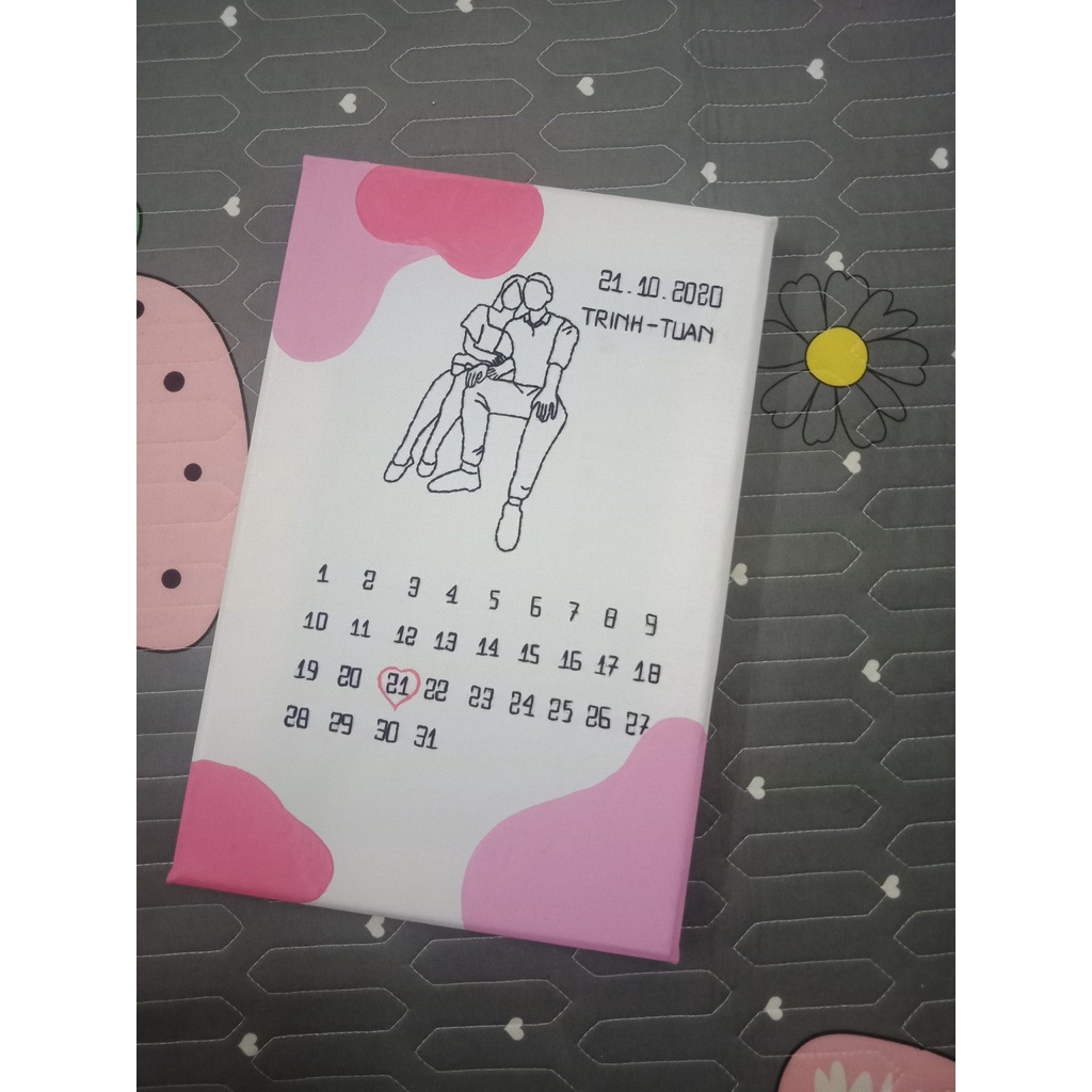 Tranh thêu Canvas Dạng Lịch, tranh lịch Canvas siêu đẹp