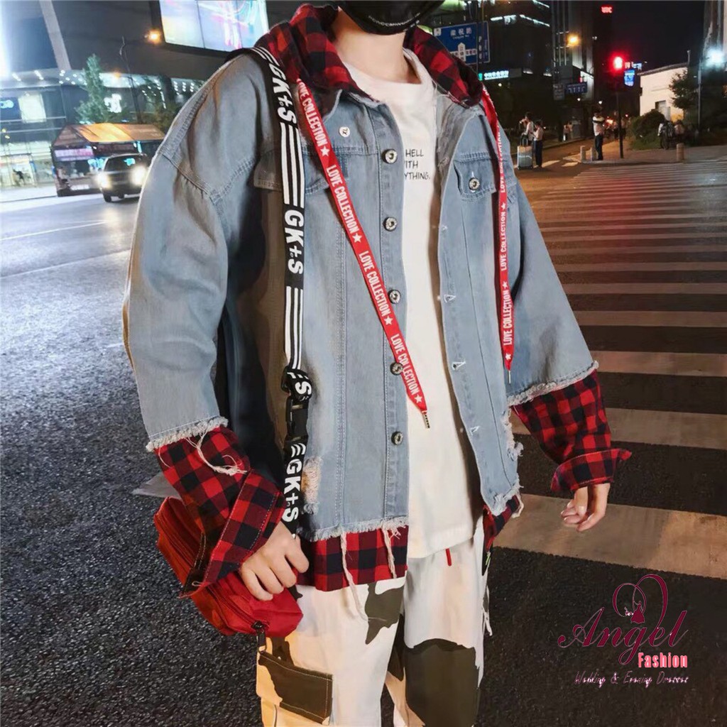 [Freeship] Áo khoác jean nam nữ thời trang Noble cao cấp caro BTS95 ( có ảnh thật )