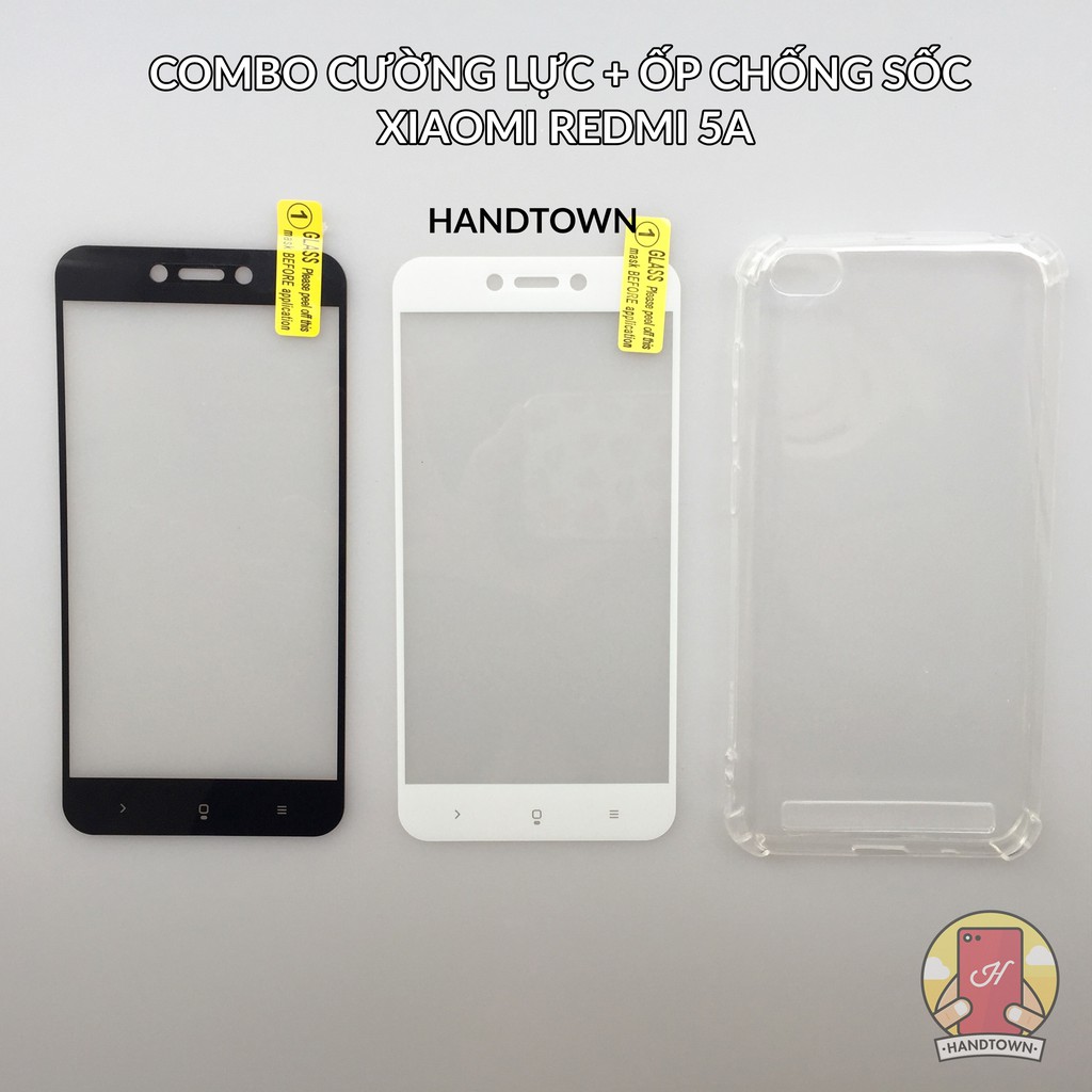 COMBO SỐC: Xiaomi Redmi 5A Ốp lưng silicon chống sốc + kính cường lực trong suốt full màn