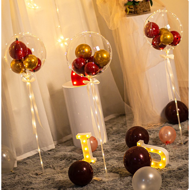 Bong Bóng Trong Suốt 12/18/20/24/36 INCH Dùng Trang Trí