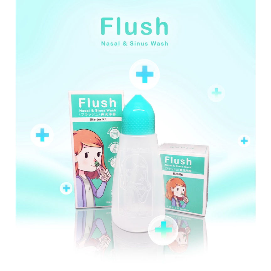 Muối Rửa Mũi FLUSH Tinh Khiết Từ Biển NewZealand An Toàn Cho Trẻ Nhỏ Hộp 30 Gói