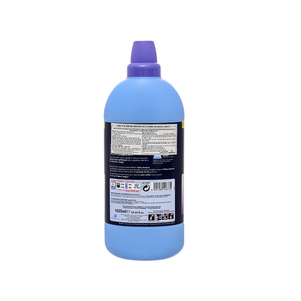 Nước xả vải đậm đặc nước hoa Felce Azzurra oải hương & diên vĩ 1.025 L - Nhập khẩu từ Ý